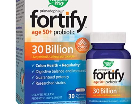 NATURE S WAY - Fortify Age 50+ 30 Billion Probiotic - 30 Vegetarian Capsules For Cheap