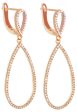 Rose Gold Plated Sterling Silver Cubic Zirconia Teardrop Shape Womens Earrings Online