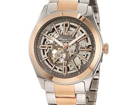 Kenneth Cole KC9052 Men s Two Tone Rose Gold Plated Skeleton Dial Watch Online Hot Sale