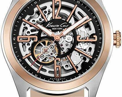 New Kenneth Cole New York Mens KC1792 Rose Gold Bezel Black Strap Watch For Cheap