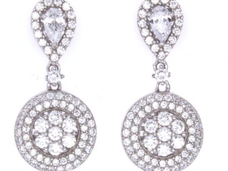 NEW Sterling Silver Rhodium Plated CZ Stone Fashion Earrings GM-118 Fashion