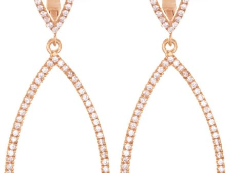 Rose Gold Plated Sterling Silver Cubic Zirconia Teardrop Shape Womens Earrings Online