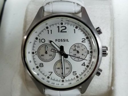 Women s White Fossil Flight Chronograph Watch CH2823 Fashion