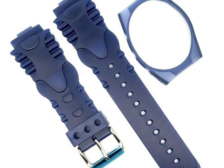 Aqua  Master  Gel Plastic Watch Strap Band 19MM with Cover Navy Blue  - W13 Cheap