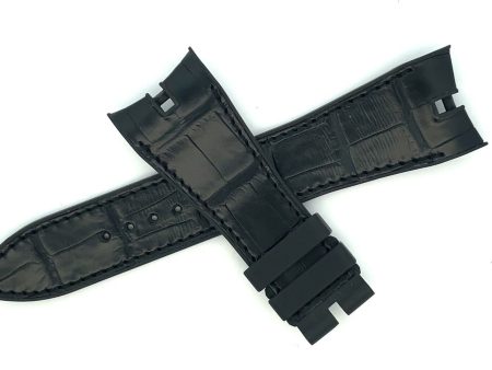 Roger Dubuis 25 mm x 19 mm Black Rubber Watch Band Strap EX42 STD Cheap