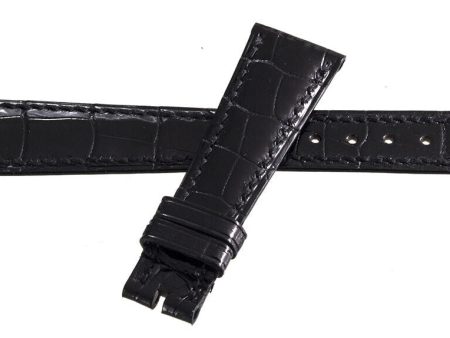 Authentic Patek Philippe 19mm x 14mm Black Alligator Leather Watch Band A04 Online now