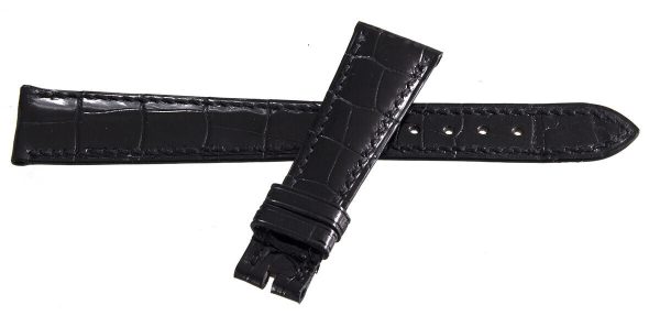 Authentic Patek Philippe 19mm x 14mm Black Alligator Leather Watch Band A04 Online now