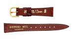 Raymond Weil 13mm S  Women s Brown Leather Watch Band Gold Buckle Fashion