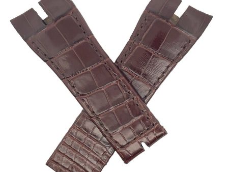 Roger Dubuis 25mm x 21mm Brown Alligator Leather Men s Watch Band Strap 25 M Fashion