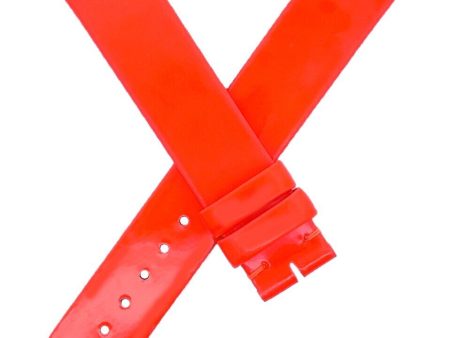 Poiray 17mm x 15mm Neon Orange Pattern Leather Women s Watch Band 105 70 Fashion