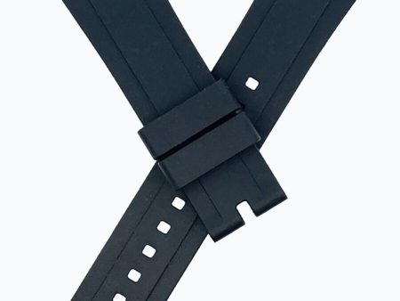 TUDOR Men s 21mm x 20mm Black Rubber  Band Strap Hot on Sale