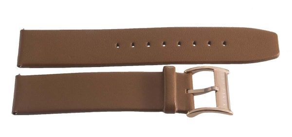 Ted Baker 20mm x 20mm Brown Leather Rose Gold Buckle Watch Band Strap For Sale