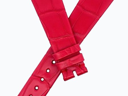 PIAGET Women s 18mm x 14mm Red Leather Women s Watch Band Strap FYJ For Discount