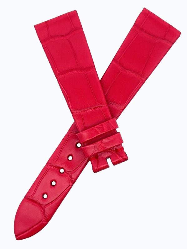 PIAGET Women s 18mm x 14mm Red Leather Women s Watch Band Strap FYJ For Discount