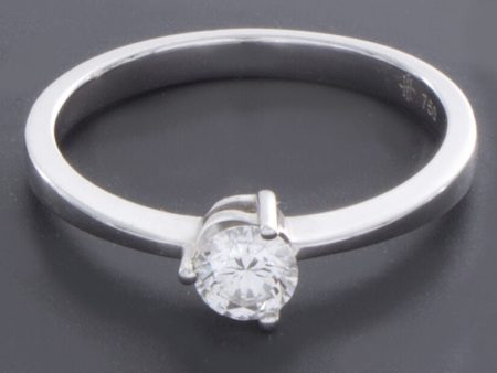 Womens 18k White Solid Gold Diamond Engagement Ring .25ct Diamond Hot on Sale