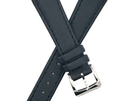 15mm Raymond Weil Shine Black Satin Watch Band Strap For Sale