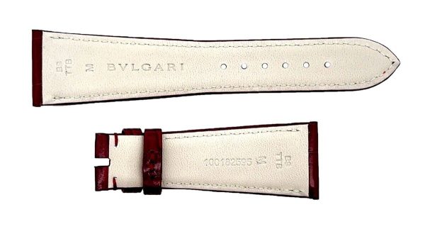 Bvlgari  22mm x 16mm Burgundy Alligator Leather Watch Band Discount