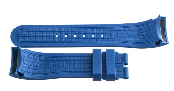 Authentic Corum Admirals Cup 24mm x 20mm Blue Rubber Watch Band Strap NEW Supply