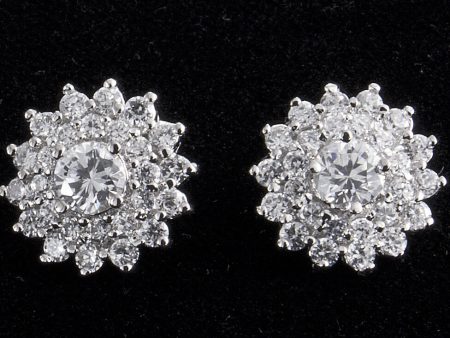 Women s 18k Sterling Silver Cubic Zirconia Stone Fashion Stud Earrings Supply