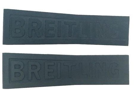 Breitling 24mm x 20mm Black Rubber Watch Band Strap 154S For Sale