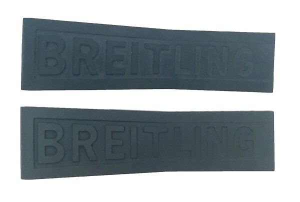 Breitling 24mm x 20mm Black Rubber Watch Band Strap 154S For Sale