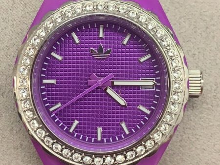 Adidas Women s Originals Cambridge Glitz Purple Dial Rubber Band Watch ADH2107 Fashion