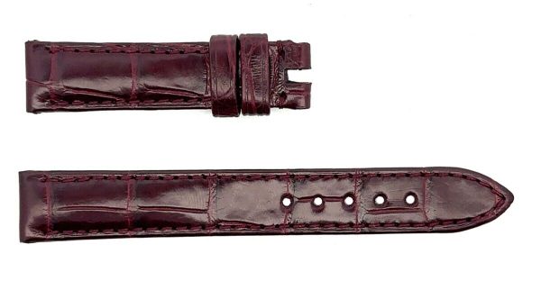 Bvlgari Women s 13mm x 13mm Burgundy Leather Watch Band Discount