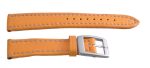 Authentic Locman Lorica 18mm Orange Leather Watch Band with Silver Buckle Fashion