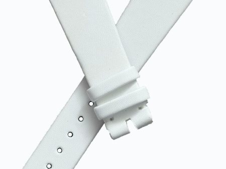 PIAGET Women s 18mm x 14mm White Satin Leather Watch Band Strap FYE Online