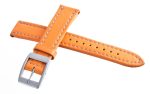 Authentic Locman Lorica 18mm Orange Leather Watch Band with Silver Buckle Fashion