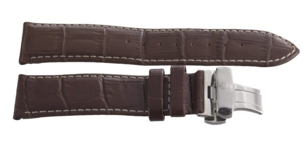 Bulova 22mm x 20mm Brown Alligator Leather Silver Buckle Watch Band on Sale