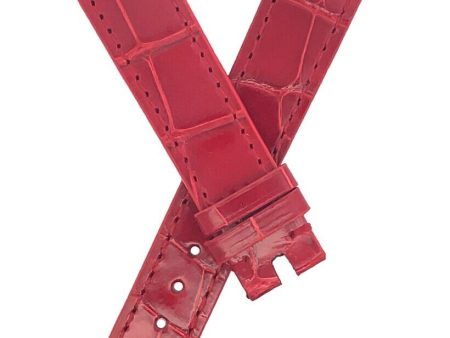 Chopard 16mm x 14mm Shiny Red Alligator Watch Band 105 70 For Sale