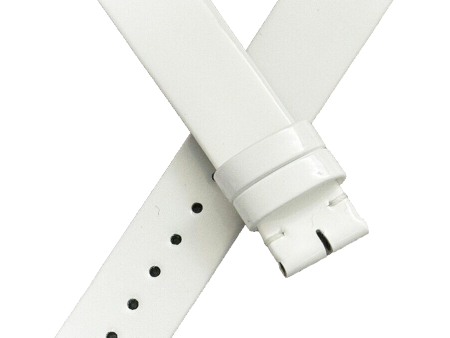 Poiray 15mm x 14mm White Patent Leather  Women s Watch Band Strap 105 70 Online Hot Sale