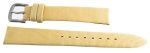 Authentic Locman 16mm Beige Ribbed Leather Watch Band Strap with Buckle Fashion