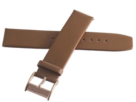 Ted Baker 20mm x 20mm Brown Leather Rose Gold Buckle Watch Band Strap For Sale