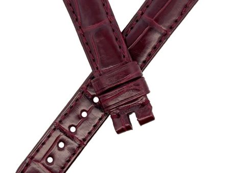 Bvlgari Women s 13mm x 13mm Burgundy Leather Watch Band Discount