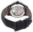 Rotary Mens Black & Skeleton Dial Black Leather Strap Skeleton Watch GS00159 10 Sale