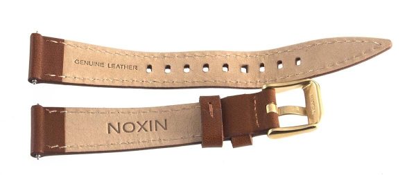 Authentic Nixon 17mm x 14mm Brown Leather Watch Band With Gold Buckle Online