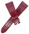 Bvlgari  22mm x 16mm Burgundy Alligator Leather Watch Band Discount